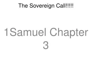 The Sovereign Call!!!!!