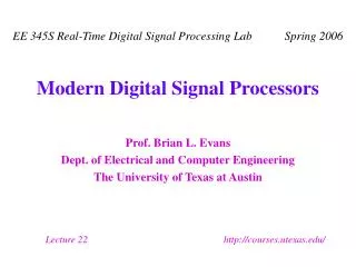 Modern Digital Signal Processors
