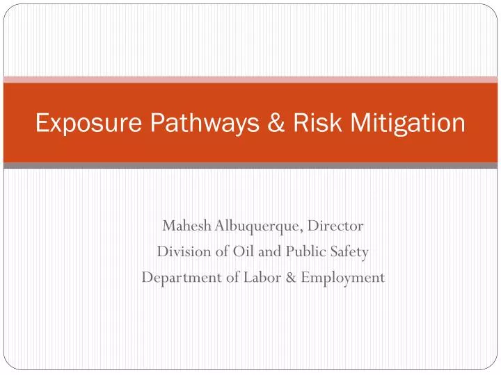 exposure pathways risk mitigation