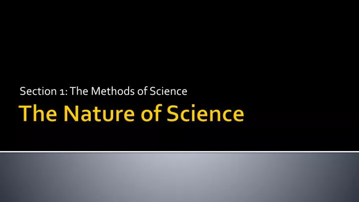 section 1 the methods of science