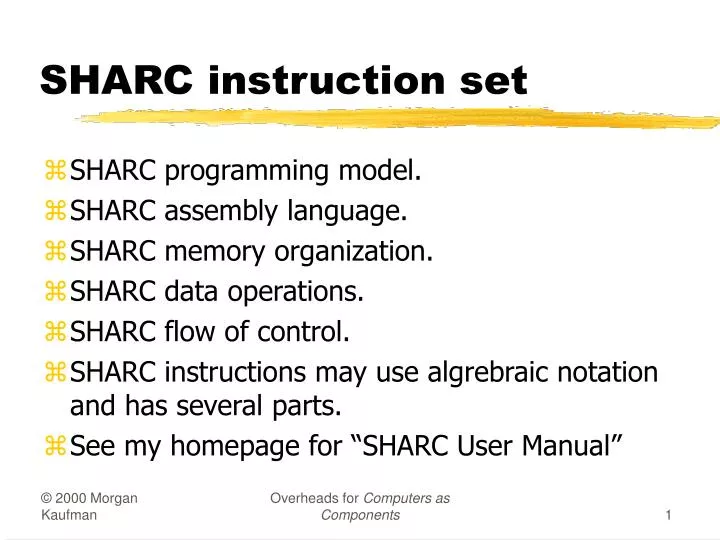 sharc instruction set
