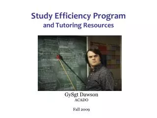 Study Efficiency Program and Tutoring Resources