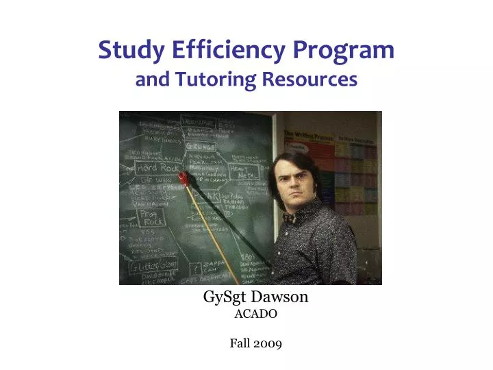 study efficiency program and tutoring resources