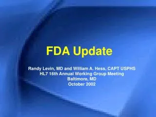 FDA Update