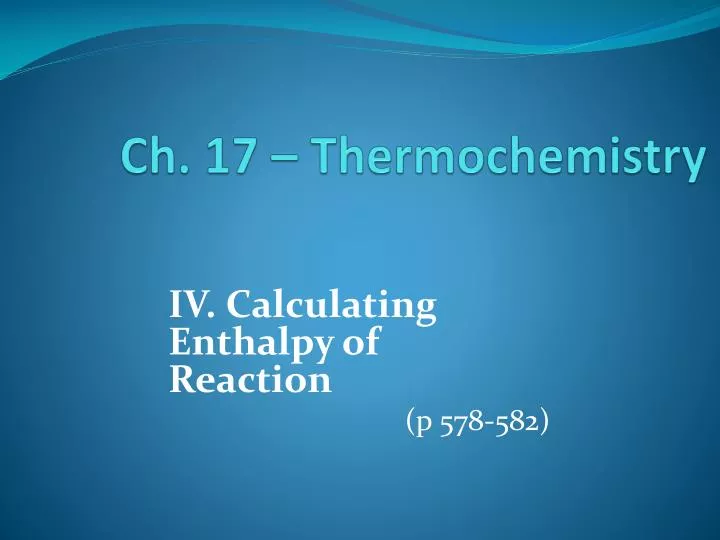 ch 17 thermochemistry
