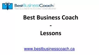 Best Business Coach - Lessons