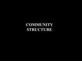 COMMUNITY STRUCTURE