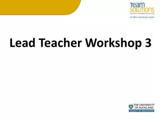 Lead Teacher Workshop 3