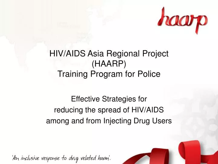 hiv aids asia regional project haarp training program for police