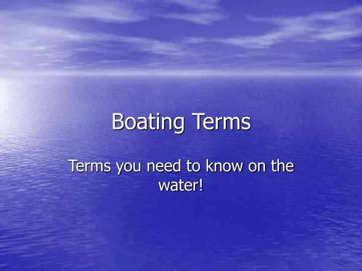 boating terms
