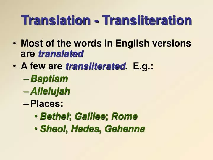 translation transliteration