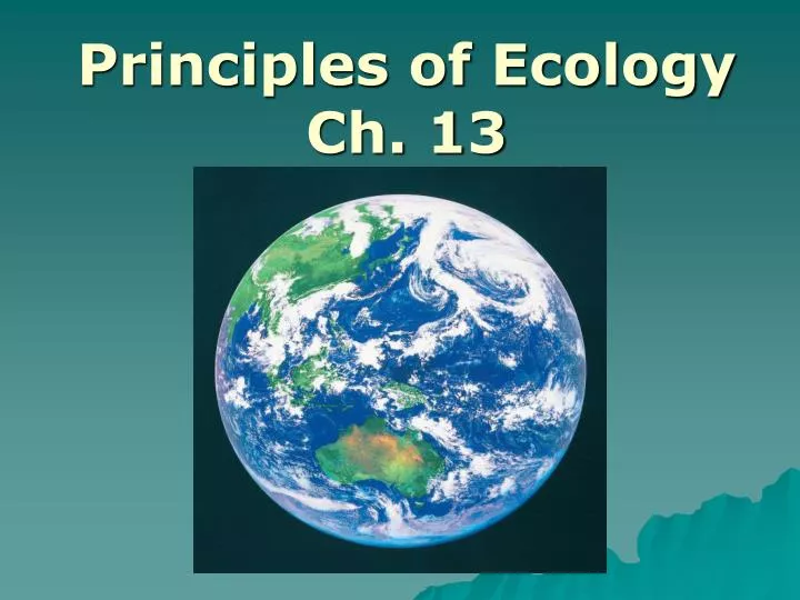 principles of ecology ch 13