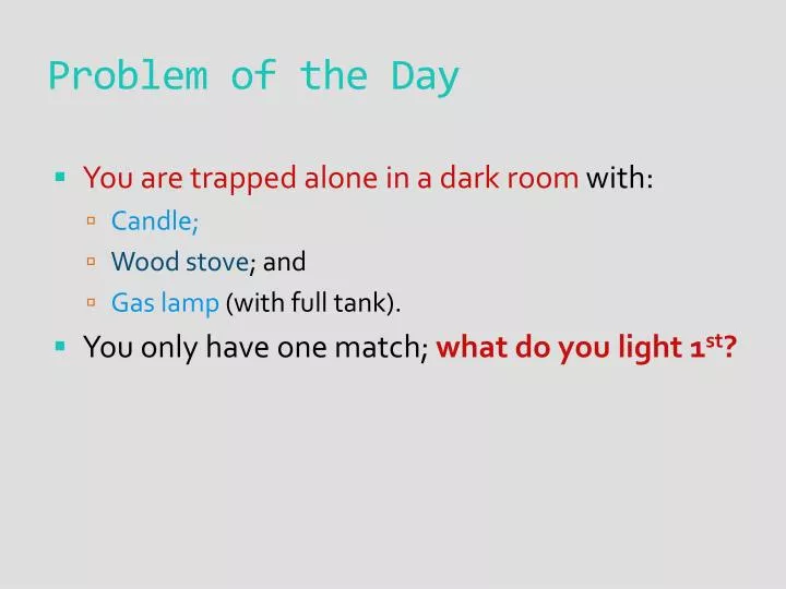 problem of the day