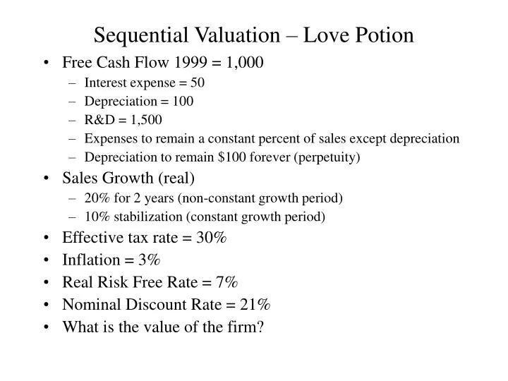 sequential valuation love potion
