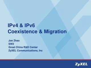 IPv4 &amp; IPv6 Coexistence &amp; Migration
