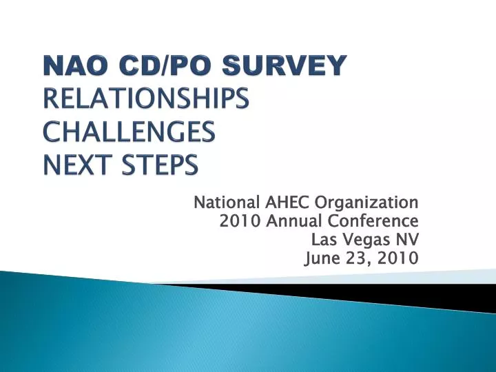 nao cd po survey relationships challenges next steps