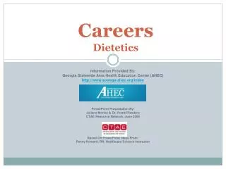 Careers Dietetics