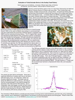 Evaluation of Turtle Excluder Device in the Scallop Trawl Fishery