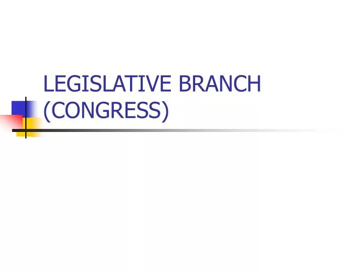 legislative branch congress