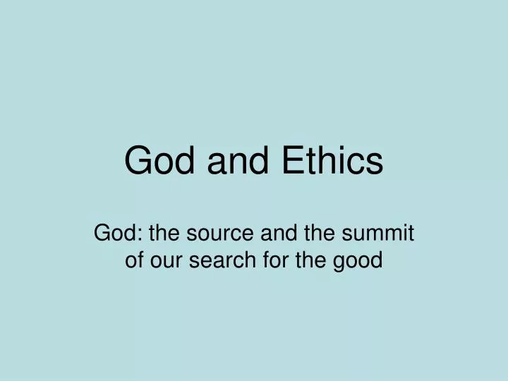 god and ethics
