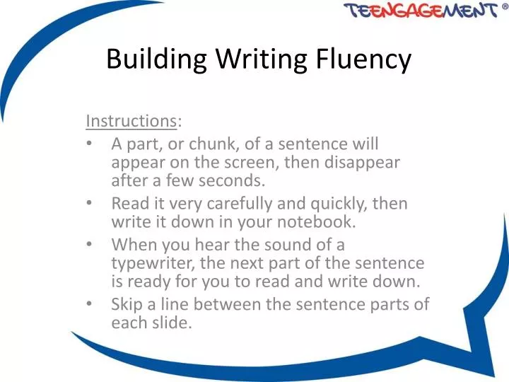 building writing fluency