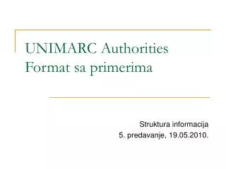 unimarc authorities format sa primeri ma
