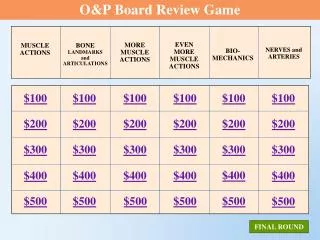 O&amp;P Board Review Game