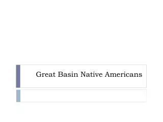 Great Basin Native Americans