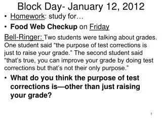 Block Day- January 12, 2012