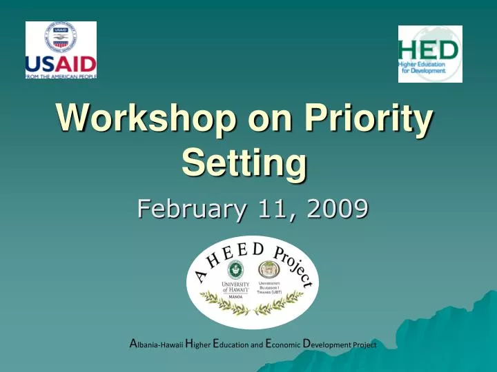 workshop on priority setting