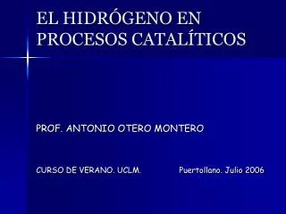 el hidr geno en procesos catal ticos