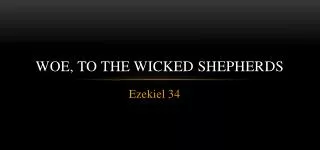 Woe, to the Wicked Shepherds