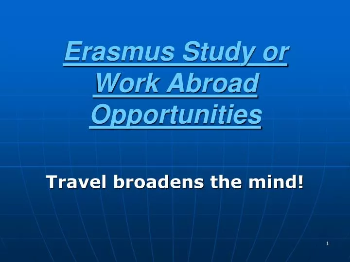 erasmus study or work abroad opportunities