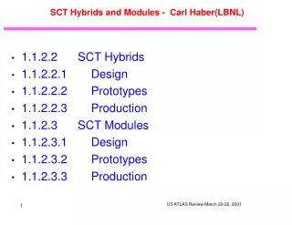 SCT Hybrids and Modules - Carl Haber(LBNL)