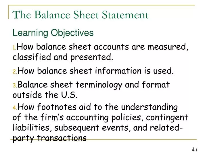 the balance sheet statement