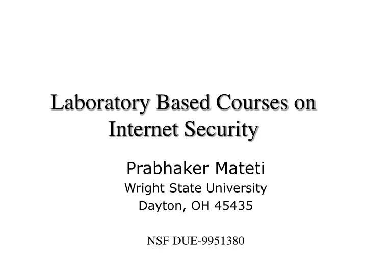 laboratory based courses on internet security