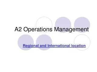 A2 Operations Management