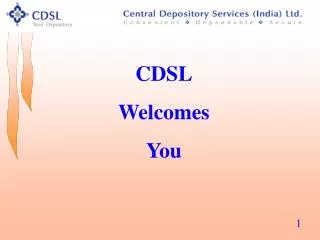 CDSL Welcomes You