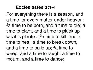 Ecclesiastes 3:1-4