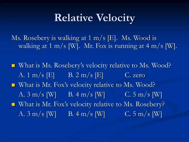 relative velocity