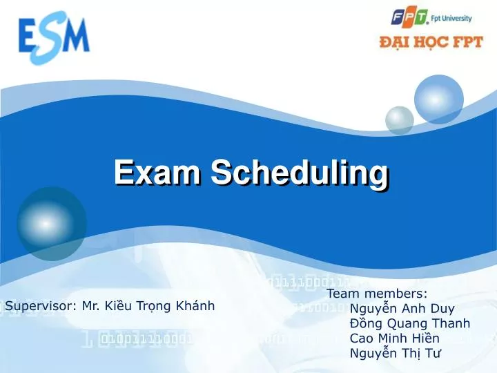 exam scheduling