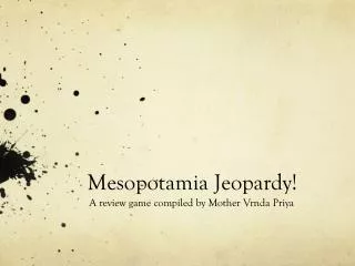 Mesopotamia Jeopardy!