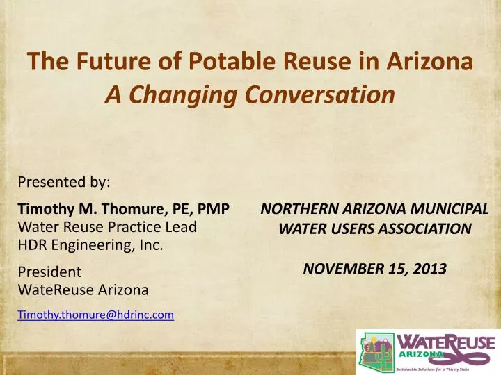 the future of potable reuse in arizona a changing conversation