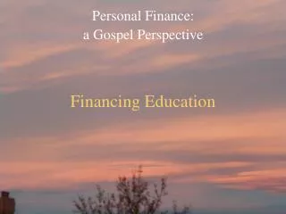Financing Education