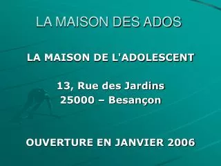 la maison des ados