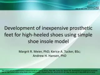 Development of inexpensive prosthetic feet for high-heeled shoes using simple shoe insole model
