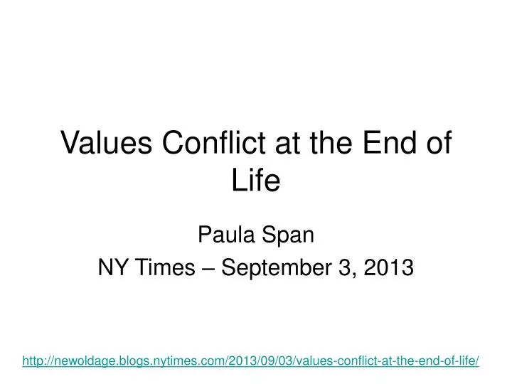 values conflict at the end of life