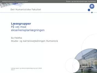 l segrupper p vej mod eksamensplanl gningen