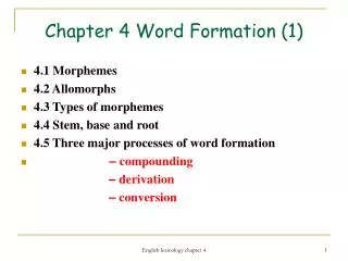 Chapter 4 Word Formation (1)