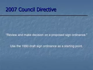 2007 Council Directive